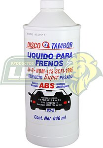 LIQUIDO PARA FRENOS DE DISCO, DE TAMBOR Y ABS 946 ml