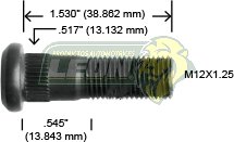 BIRLO RUEDA NISSAN PK-UP 62-98, ICHI-VAN, URVAN, MAXIMA, TSURU II R.D. Y R.T., URVAN R.T. 12x1.25x38.86