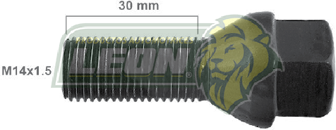 BIRLO RUEDA VW SEDAN, GOLF, JETTA 74-04 14x1.5 PAVONADO (P/RIN DE MAGNESIO) R.D. Y R.T. 14x1.50x30 mm LL. 19mm