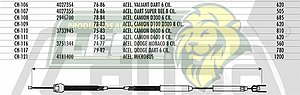 CHICOTE ACEL. VALIANT DART 6 Cil. 76-86