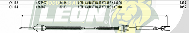 CHICOTE ACEL. VALIANT DART VOLARE K 82-83 CORTO