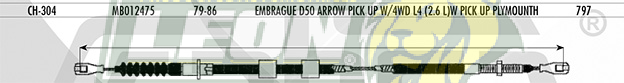 CHICOTE EMBR. D50 ARROW PK-UP W/4WD L4 2.6L, PK-UP PLYMOUTH