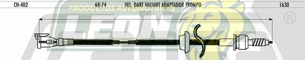 CHICOTE VEL. DART, VALIANT ADAPTADOR TROMPO 68-74