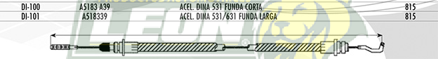 CHICOTE ACEL. DINA 531, 631 FUNDA LARGA