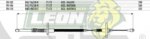 CHICOTE ACEL. MAVERICK 71-73