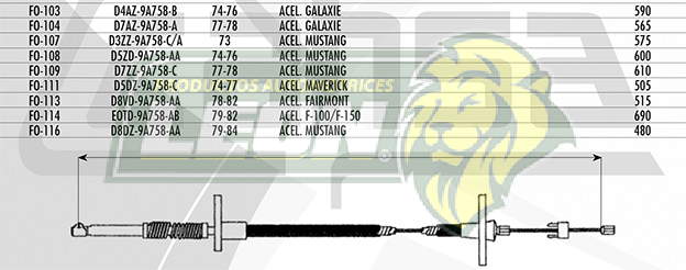 CHICOTE ACEL. FAIRMONT 78-82