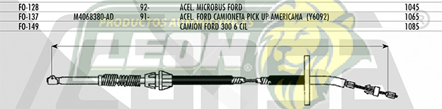 CHICOTE ACEL. FORD MICROBUS 1992 (1045 mm)