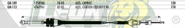 CHICOTE ACEL. CITATION CELEBRITY V6 82-85