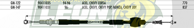 CHICOTE ACEL. CHEVY, JOY, MONZA, POP 1996Æ