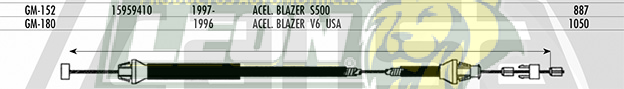 CHICOTE ACEL. BLAZER S500 1997Æ