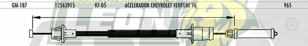 CHICOTE ACEL. VENTURE V6 97-05