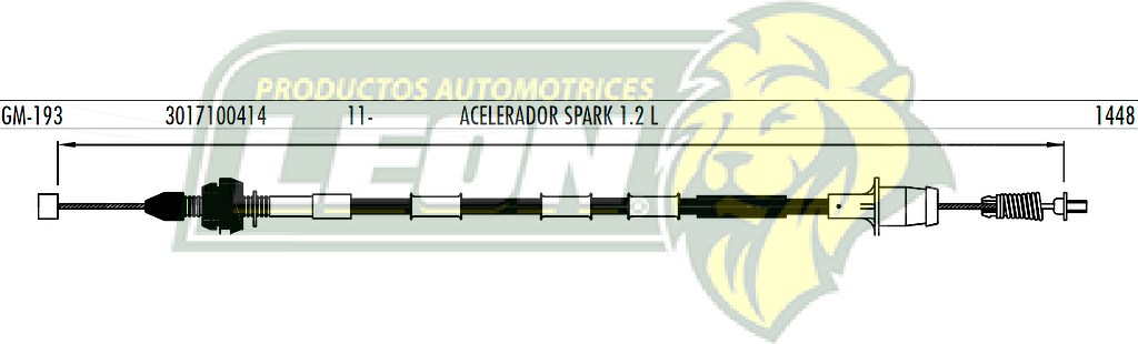 CHICOTE ACEL SPARK 4C. 1.2L 11-14 (1448 mm)
