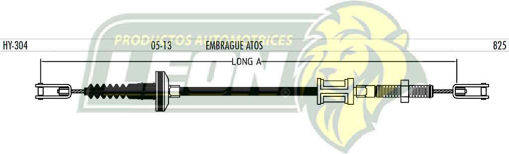 CHICOTE EMBR. HYUNDAI ATOS 4C. 1.1L 05-13 (825 mm)