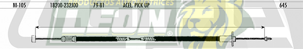 CHICOTE ACEL. NISSAN PK-UP 79-81