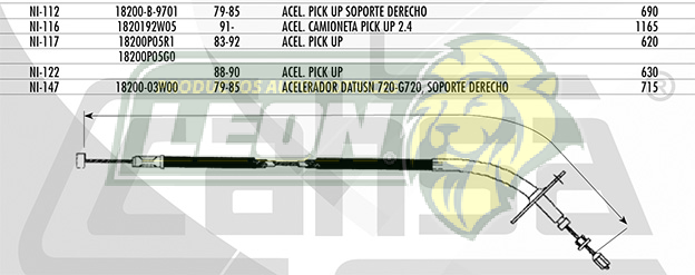 CHICOTE ACEL. PK-UP 2.4 91Æ