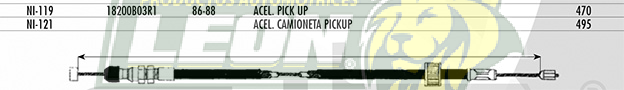 CHICOTE ACEL. NISSAN PK-UP 86-88