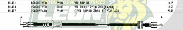 CHICOTE VEL. DATSUN PK-UP 720 2WD 80-88