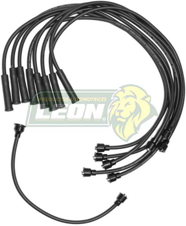JUEGO DE CABLE BUJIA CHRYSLER DART, LeBARON, RAM CHARGER, S. BEE, MAGNUM, MONACO, CORDOBA, CORONET 76-92 MICROBUS, CAMIONETA D-300, D-600 8 Cil. M.318, 360 ENC. CONV. Y ELECT. 8 mm