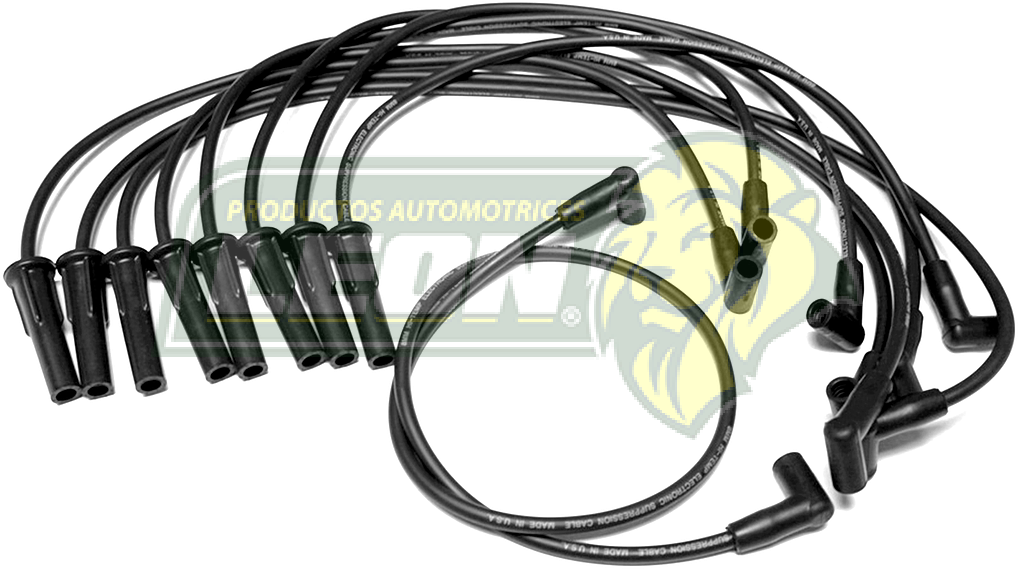 JUEGO DE CABLE BUJIA CHRYSLER CMTA. Y CAMION M.360 V8, 5.9L. FUEL INJ. ENC. ELECT. 8mm