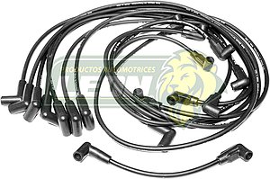 JUEGO DE CABLE BUJIA G.M. MICROBUS F.I. M.350 TBI 8 Cil. 92-95 CAPUCHON “CODO” CABLE “LARGO” 8mm