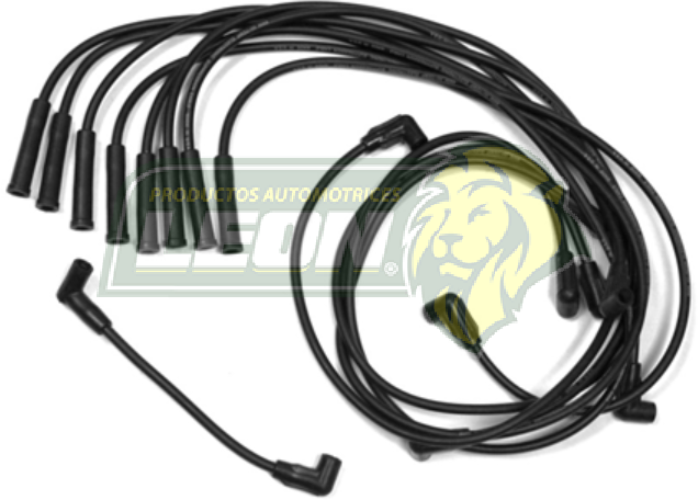 JUEGO DE CABLE BUJIA G.M. MICROBUS F.I. M.350 TBI 8 Cil. 92-95 CAPUCHON “RECTO” CABLE “LARGO” 8mm