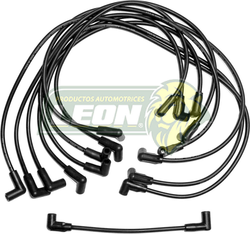 JUEGO DE CABLE BUJIA G.M. PICK-UP, SUBURBAN F.I. 350 TBI 5.7L 8 Cil. 92-95 CAPUCHON “CODO” 8mm