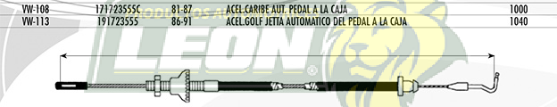 CHICOTE ACEL. CARIBE AUT. DEL PEDAL A LA CAJA 81-87