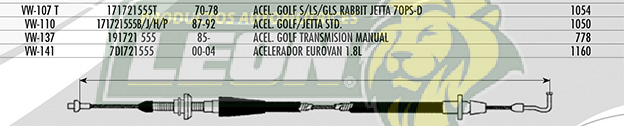 CHICOTE ACEL. GOLF, JETTA STD. 87-92