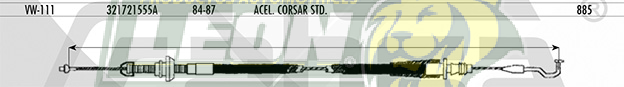 CHICOTE ACEL. CORSAR STD. 84-87