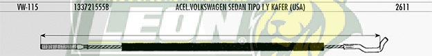 CHICOTE ACEL. VW SEDAN TIPO I Y KAFER U.S.A.