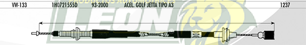 CHICOTE ACEL. VW GOLF, JETTA A3 93-00 (1H072155D)
