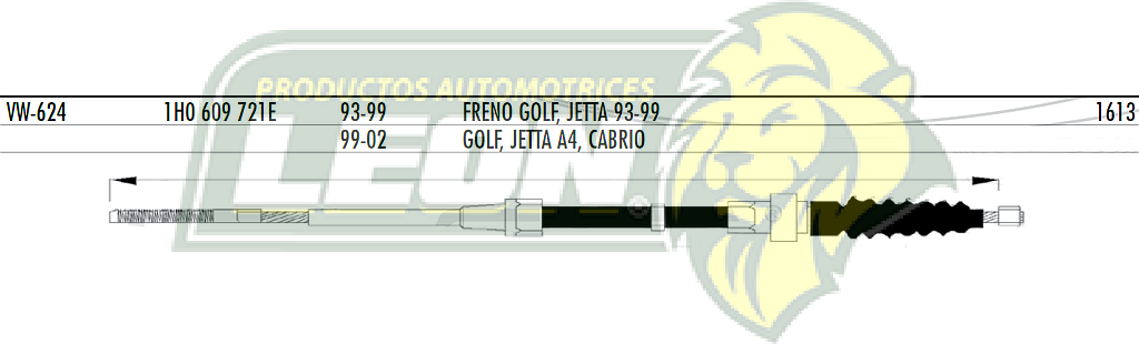 CHICOTE F..M. VW GOLF, JETTA 98-00 Y A4, CABRIO 99-02 (1613 mm)