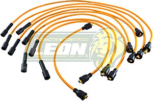 JUEGO CABLE BUJIA DODGE DART, CHARGER, CORONET, LeBARON, SUPER BEE Å1981, D100, 300, 350, 600, RAM CHARGER Å1992 8C. M.360 ENC. CONV. Y ELEC.