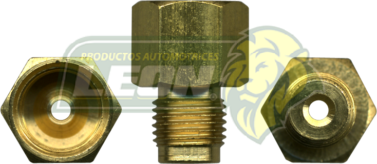 CONEXION TUERCA HIBROVAC R. EXT.: 1/2-20H. TUBO DE 5/16 ENTRA CONEX-041 R. INT.: 9/16-18H TUBO DE 3/16 Y 1/4 USA CONEX-653 Y CONEX-654
