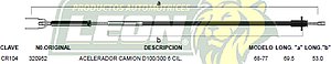 CHICOTE ACEL. CAMION D100, 300 6C. 68-77