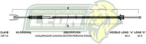 CHICOTE ACEL. CAMION MOTOR PERKINS PD600