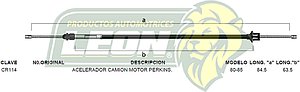 CHICOTE ACEL. CAMION MOTOR PERKINS 80-85