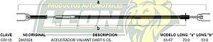 CHICOTE ACEL. VALIANT DART 6C. 65-67