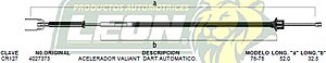 CHICOTE ACEL. VALIANT DART AUT. 76-78