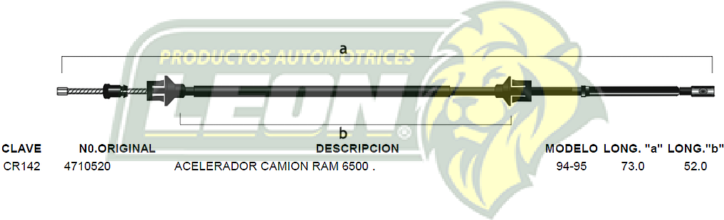 CHICOTE ACEL. CAMION RAM 6500 94-95