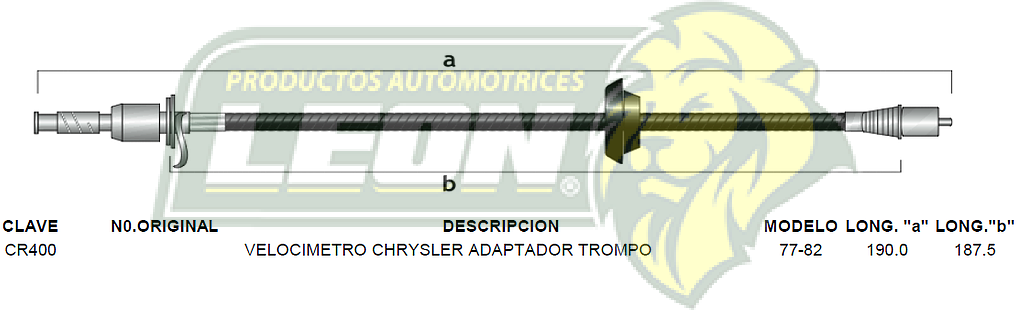 CHICOTE VELOC. VALIANT, DART TODOS