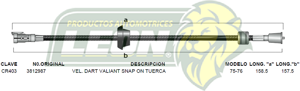 CHICOTE VELOC. CAMIONETA D-150, D-350 AUT. 86-87