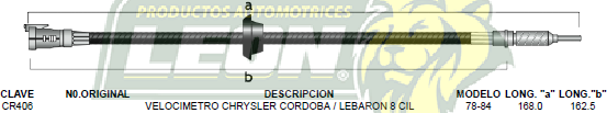 CHICOTE VELOC. CHRYSLER, MAGNUM TODOS
