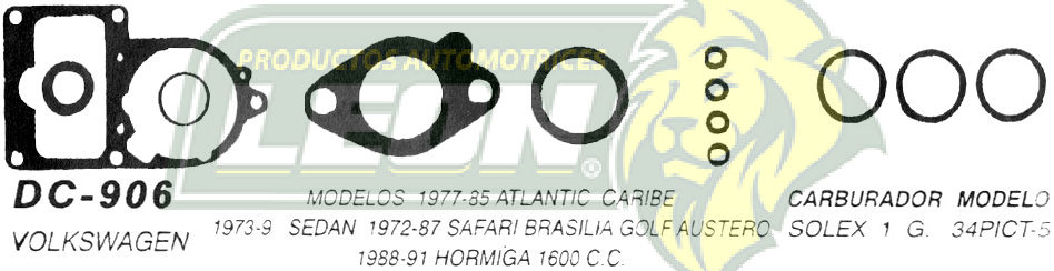 JUNTA CARBURADOR VW SEDAN 73-92 COMBI (JGO.)