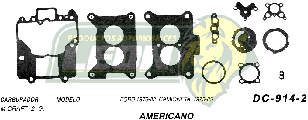 JUNTA CARBURADOR FORD CTA. 75-83 U.S.A. (JGO.)