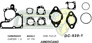JUNTA CARBURADOR FORD PK-UP CARTER 1G U.S.A. (JGO.)