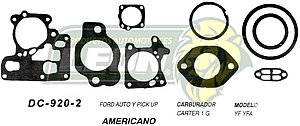 JUNTA CARBURADOR FORD PK-UP CARTER 1G U.S.A. (JGO.)