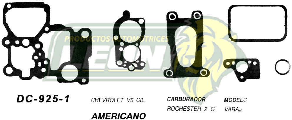 JUNTA CARBURADOR G.M. V6 ROCHESTER 2G U.S.A. (JGO.)
