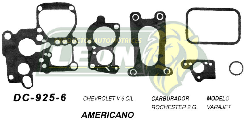 JUNTA CARBURADOR G.M. V6 ROCHESTER 2G U.S.A. (JGO.)