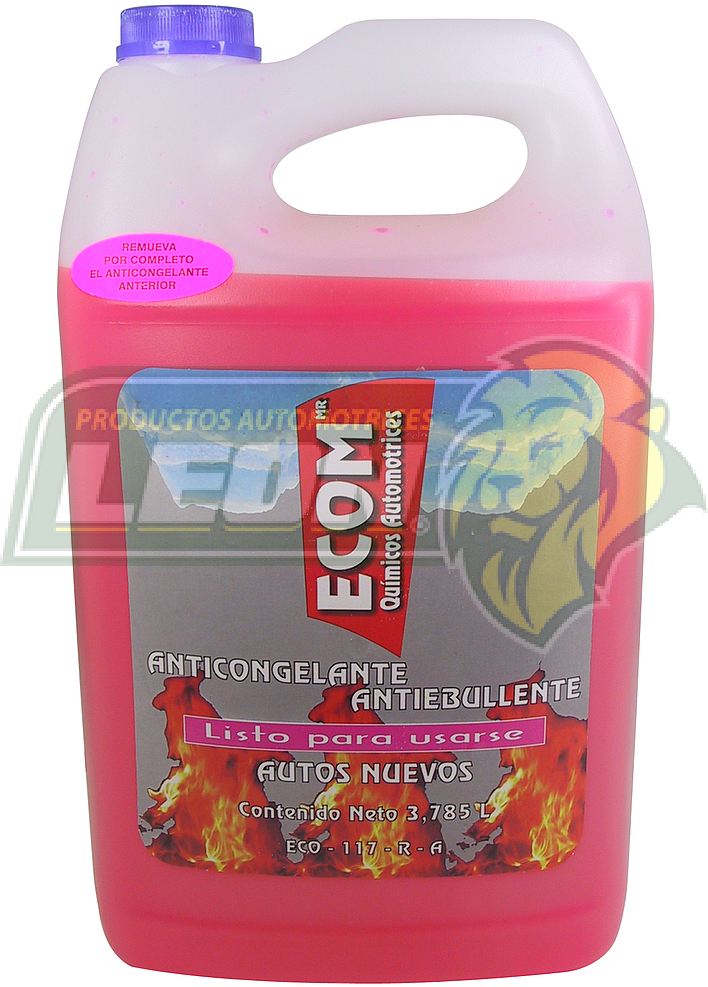 ANTICONGELANTE LISTO PARA USAR AUTO NUEVOS 3.785 Lt. ROSA